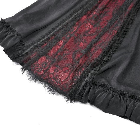 Making It Up Maxi Skirt Black  - Red