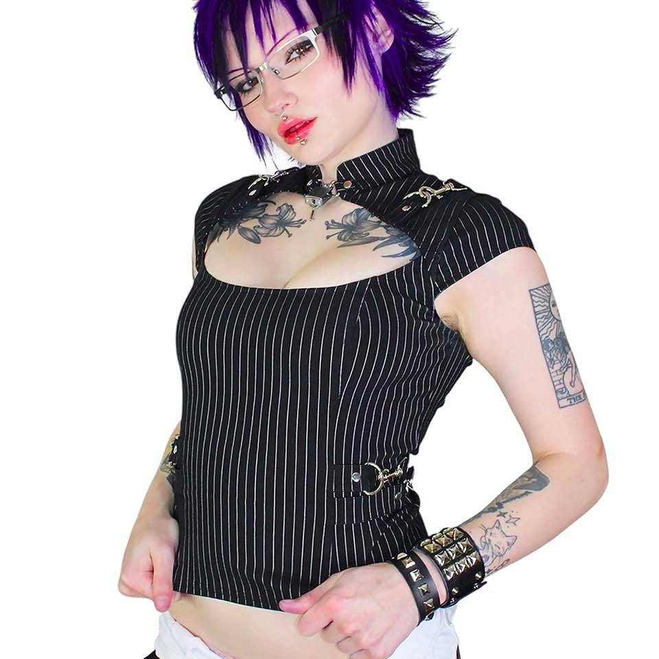 Gangsta Pranksta Lock Top Pinstriped
