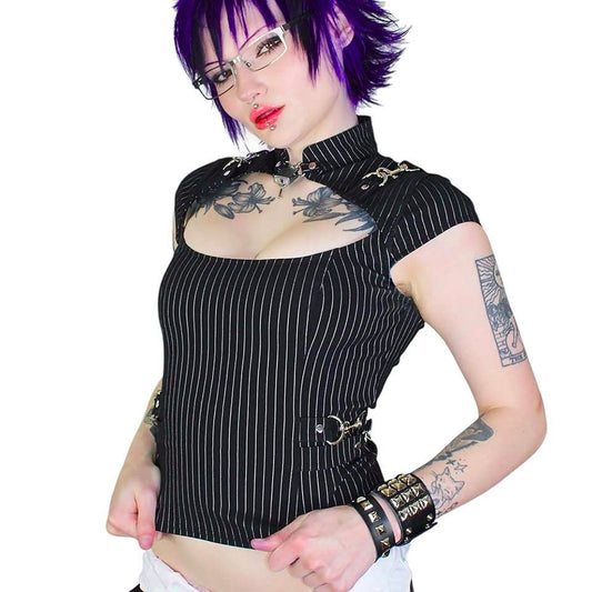 Gangsta Pranksta Lock Top Pinstriped