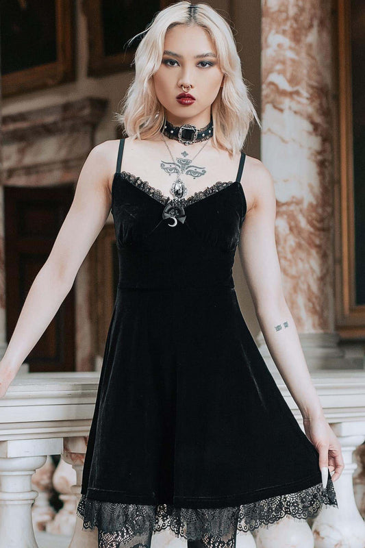 Moonstruck Velvet Skater Jurk