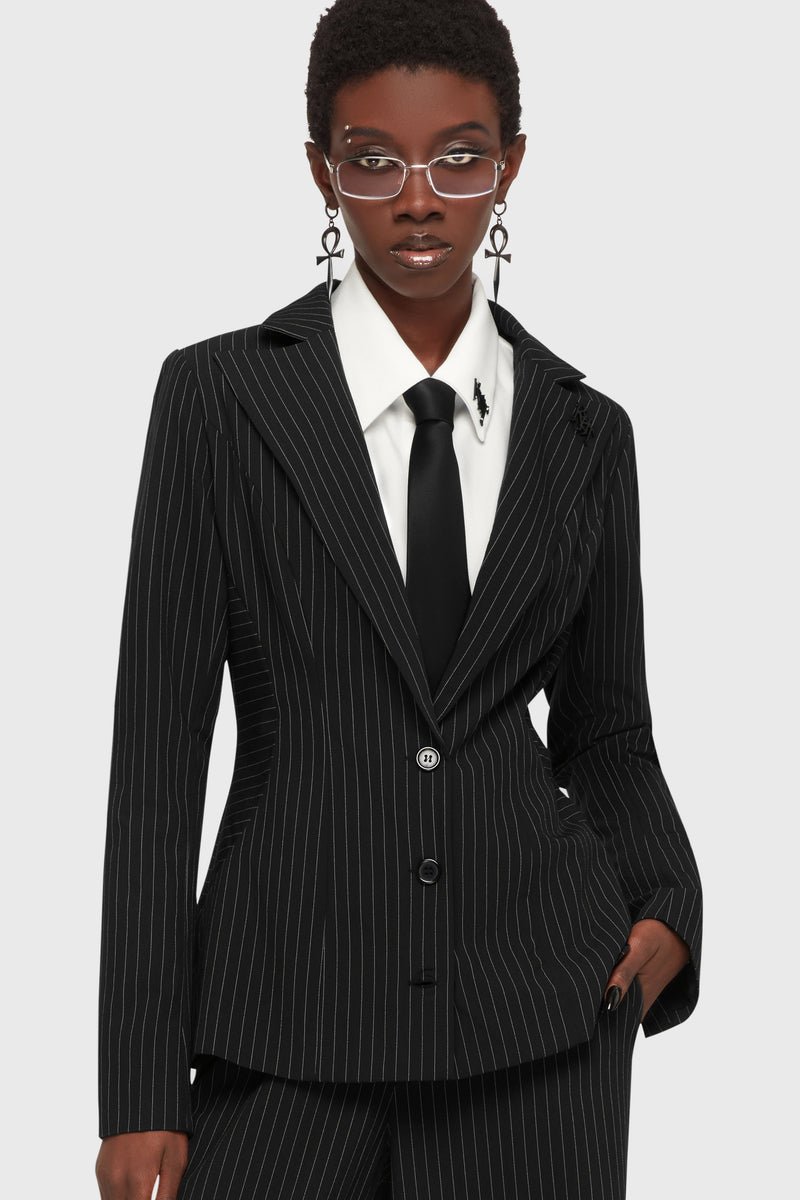 Oblivienne Blazer Pinstriped