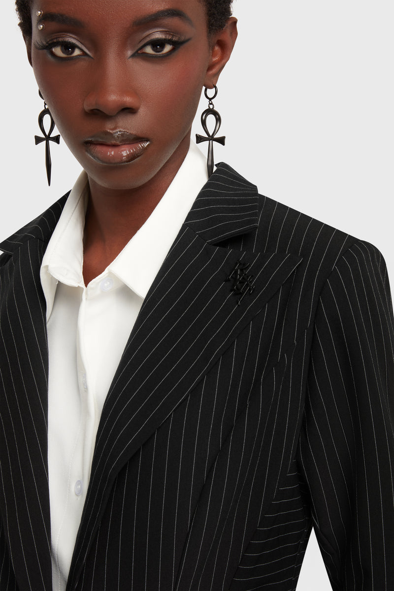 Oblivienne Blazer Pinstriped