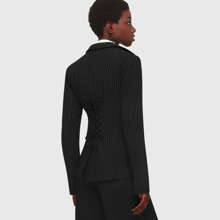 Oblivienne Blazer Pinstriped