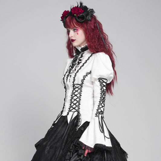 Here We Are Blouse Wit - Zwart