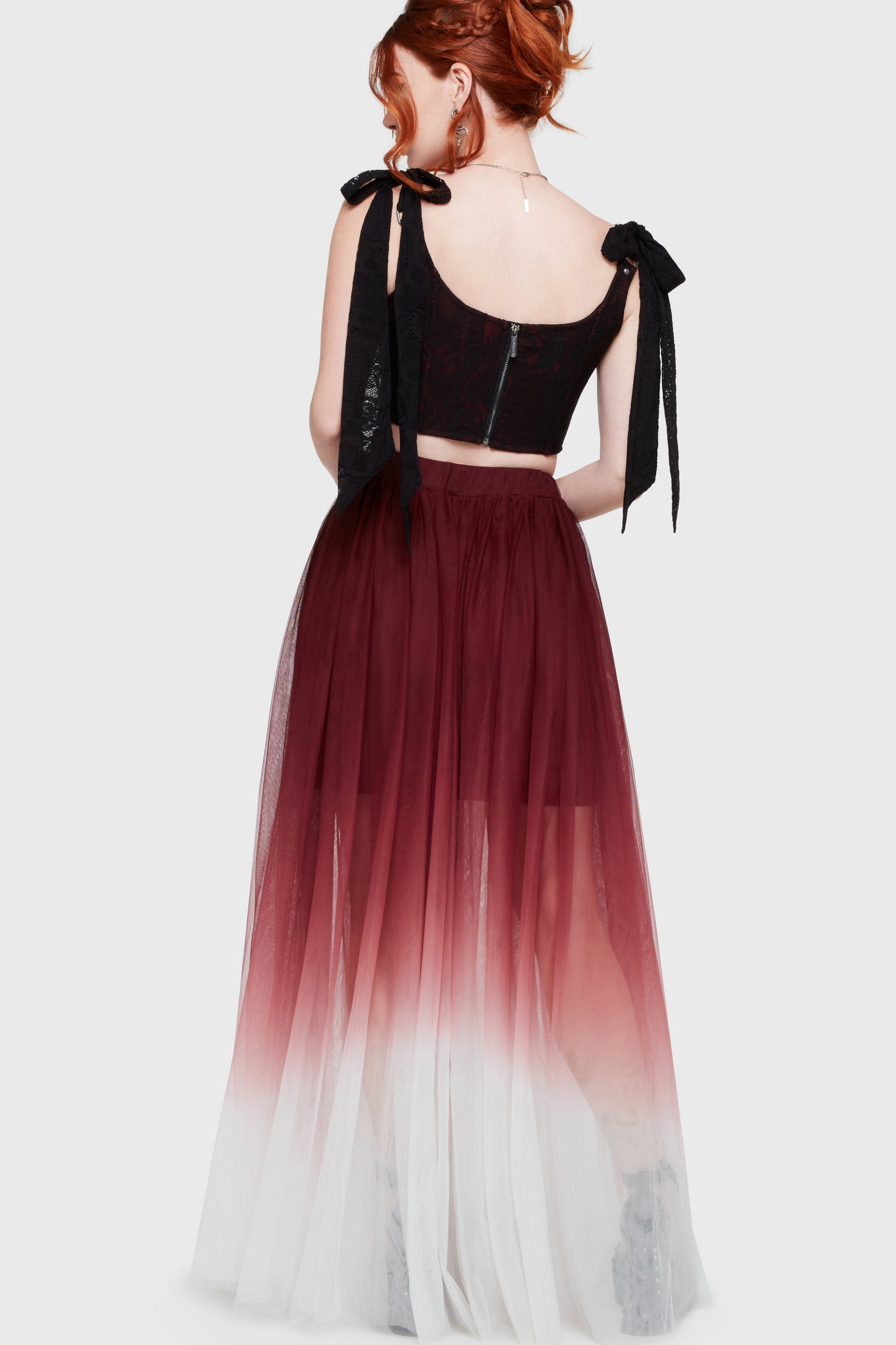Shade Empress Maxi-Rok Rood - Wit
