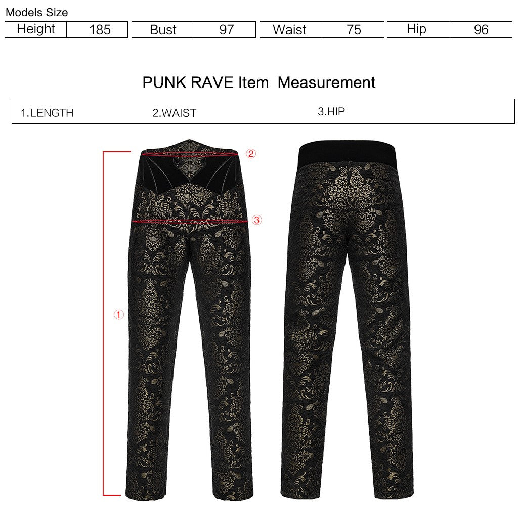 Punk Rave Awake Broek Zwart - Goud