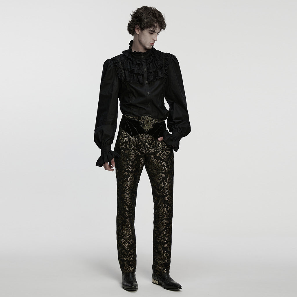 Punk Rave Awake Broek Zwart - Goud