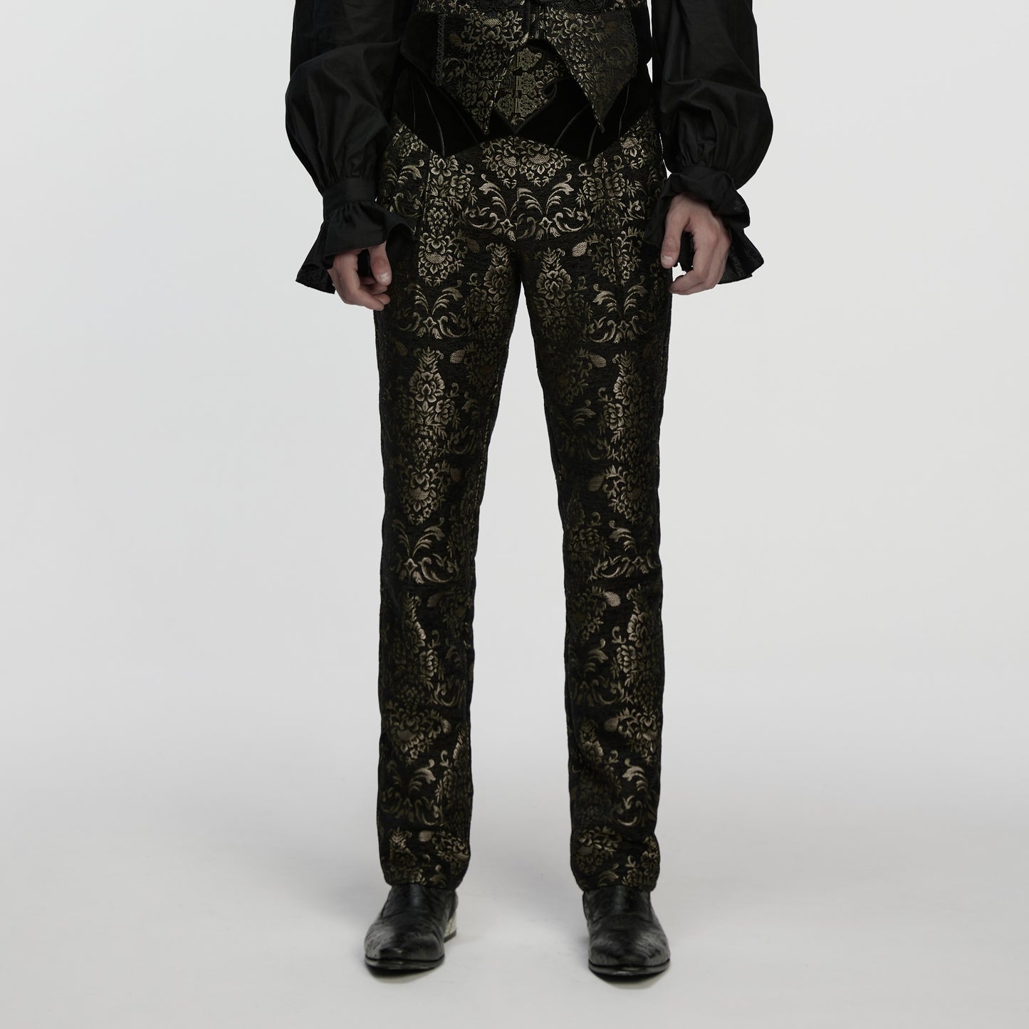 Punk Rave Awake Broek Zwart - Goud