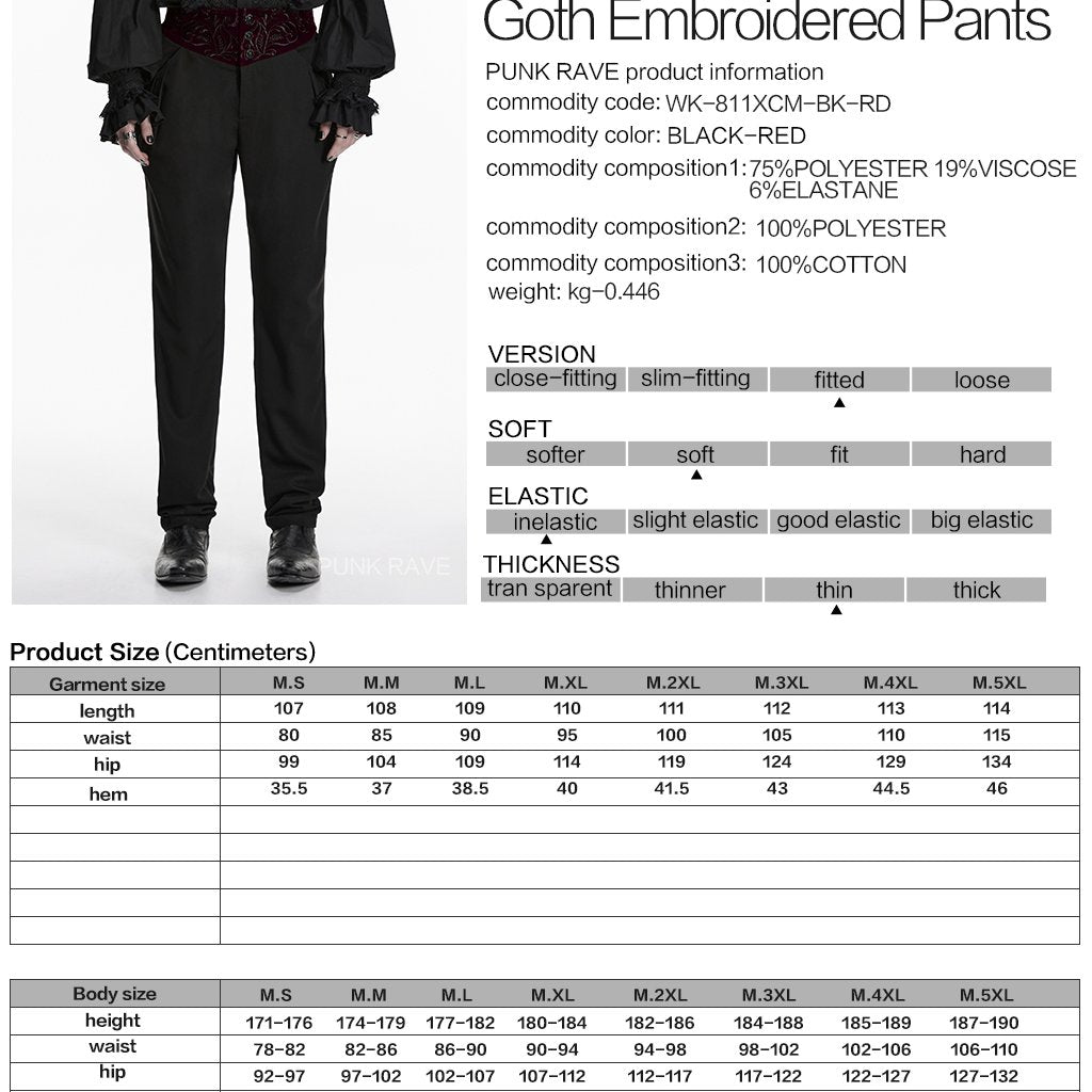 Refused Broek Zwart - Rood