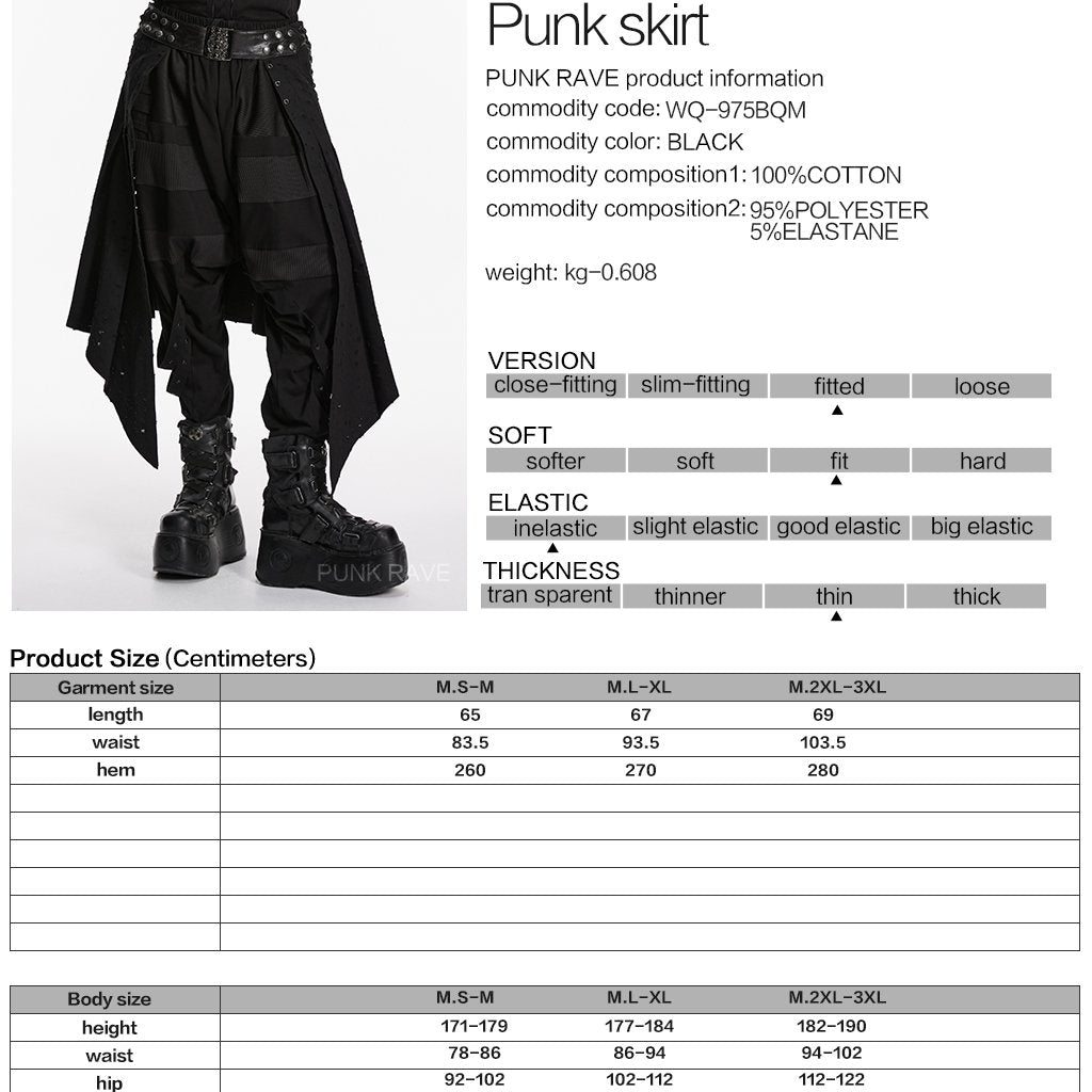 Shocked  Mens Overskirt Black