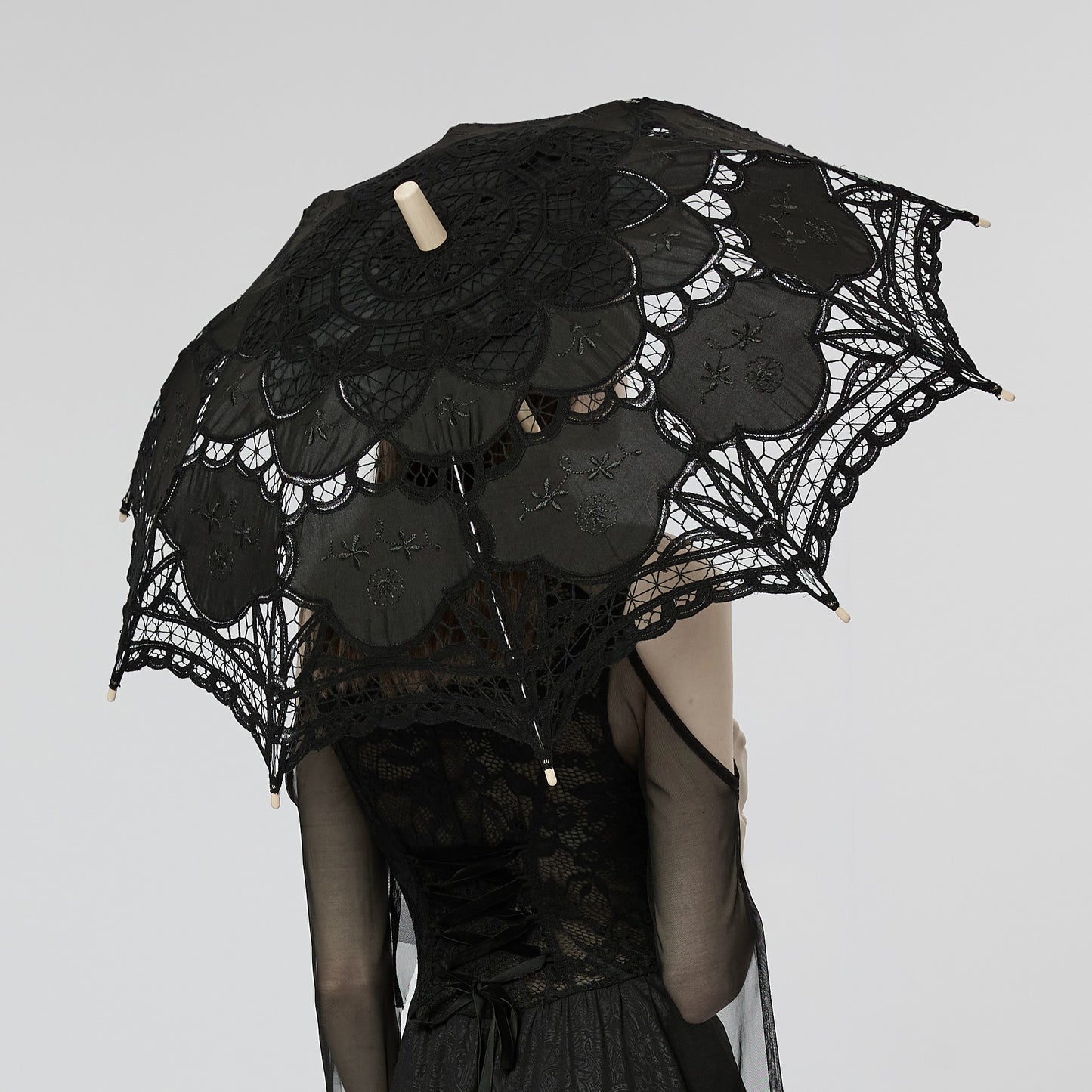 Punk Rave Parasol Zwart Kant