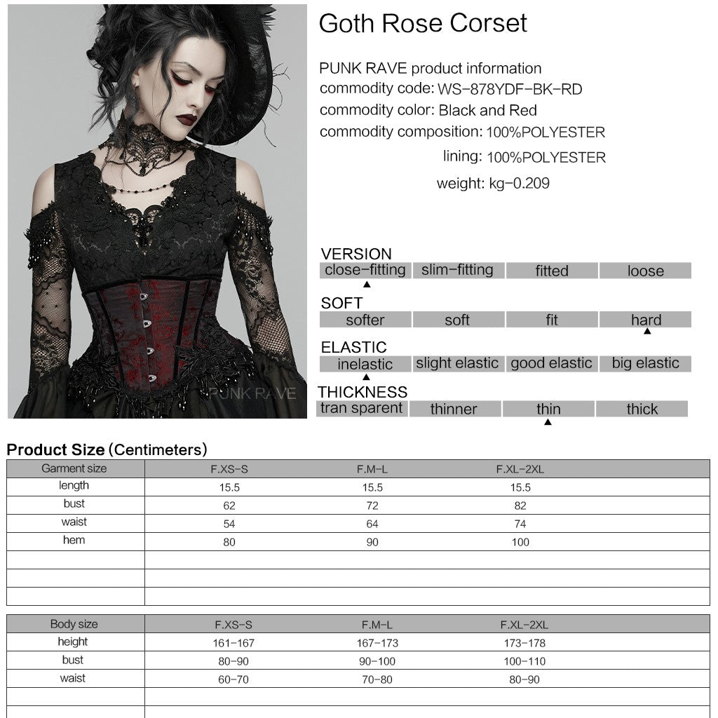 Enchained Corset Red - Black
