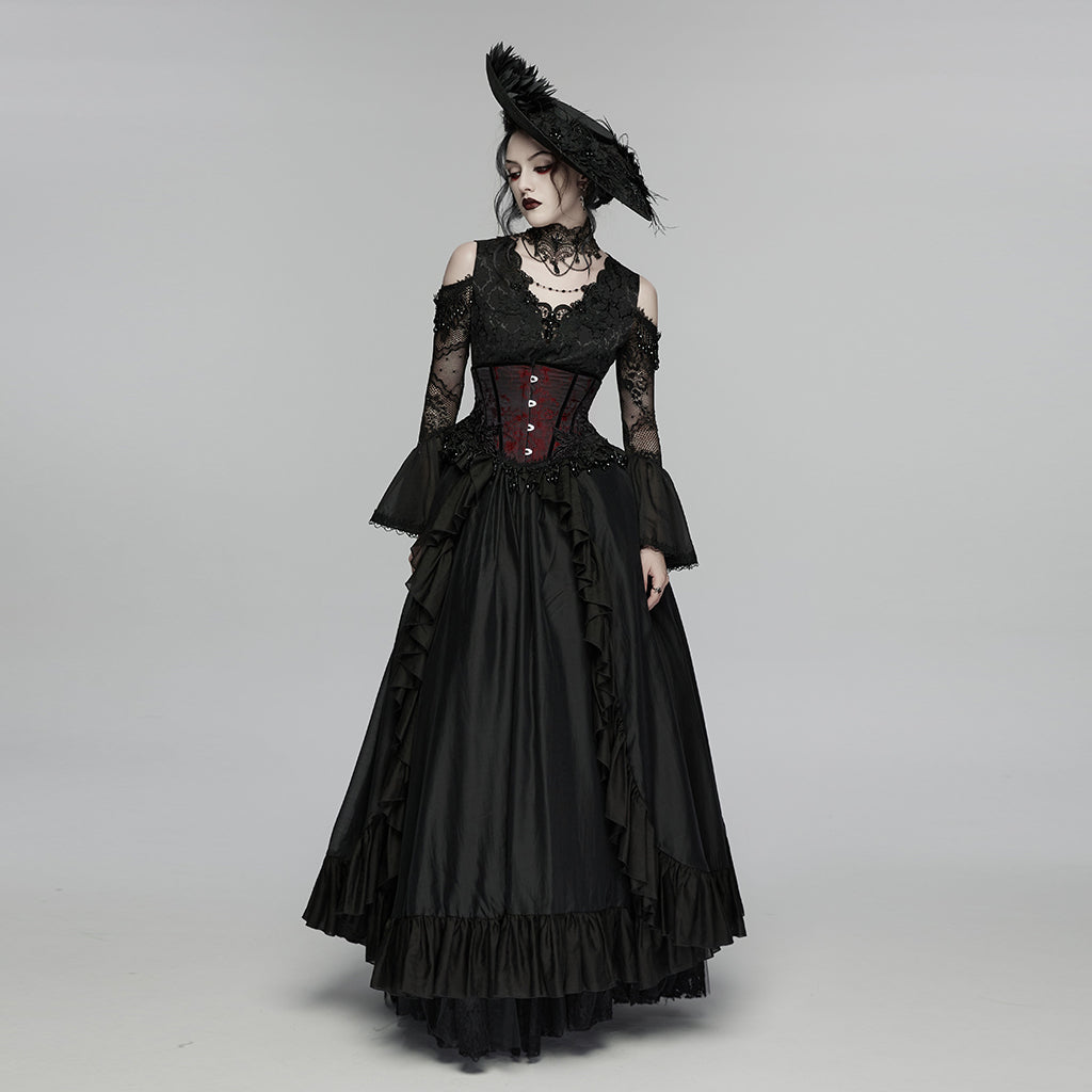 Enchained Corset Red - Black