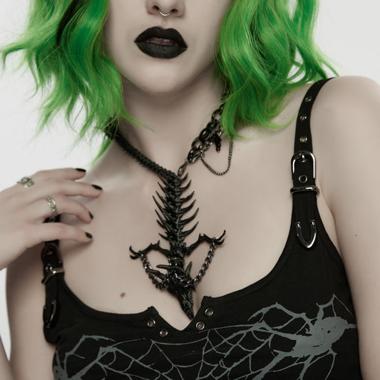 Punk Rave Dragon Skeleton Choker
