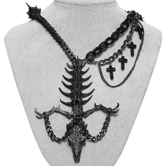 Punk Rave Dragon Skeleton Choker