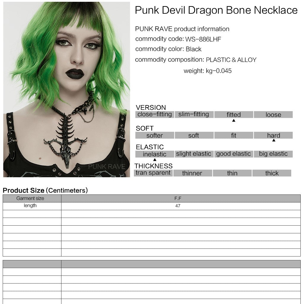 Punk Rave Dragon Skeleton Choker