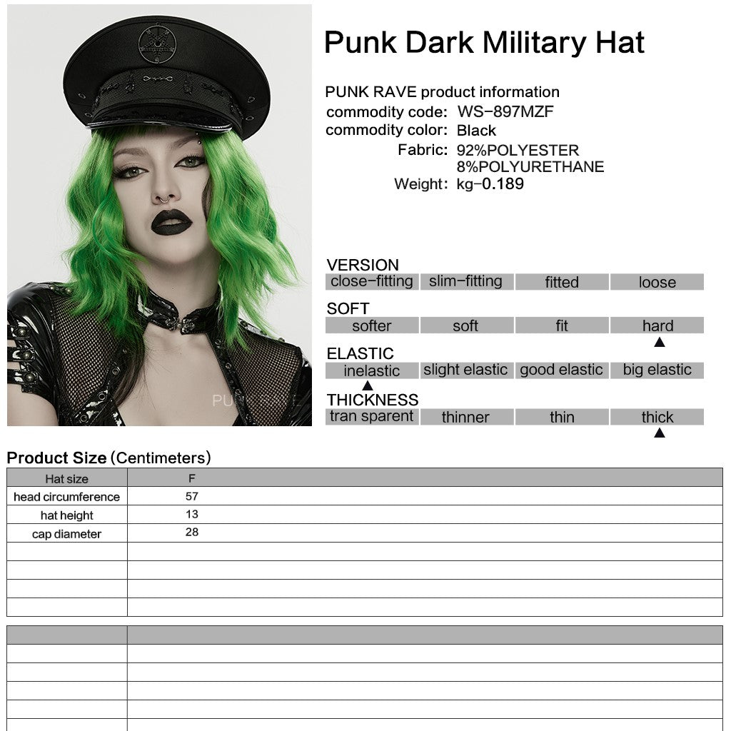Punk Rave Military Cap