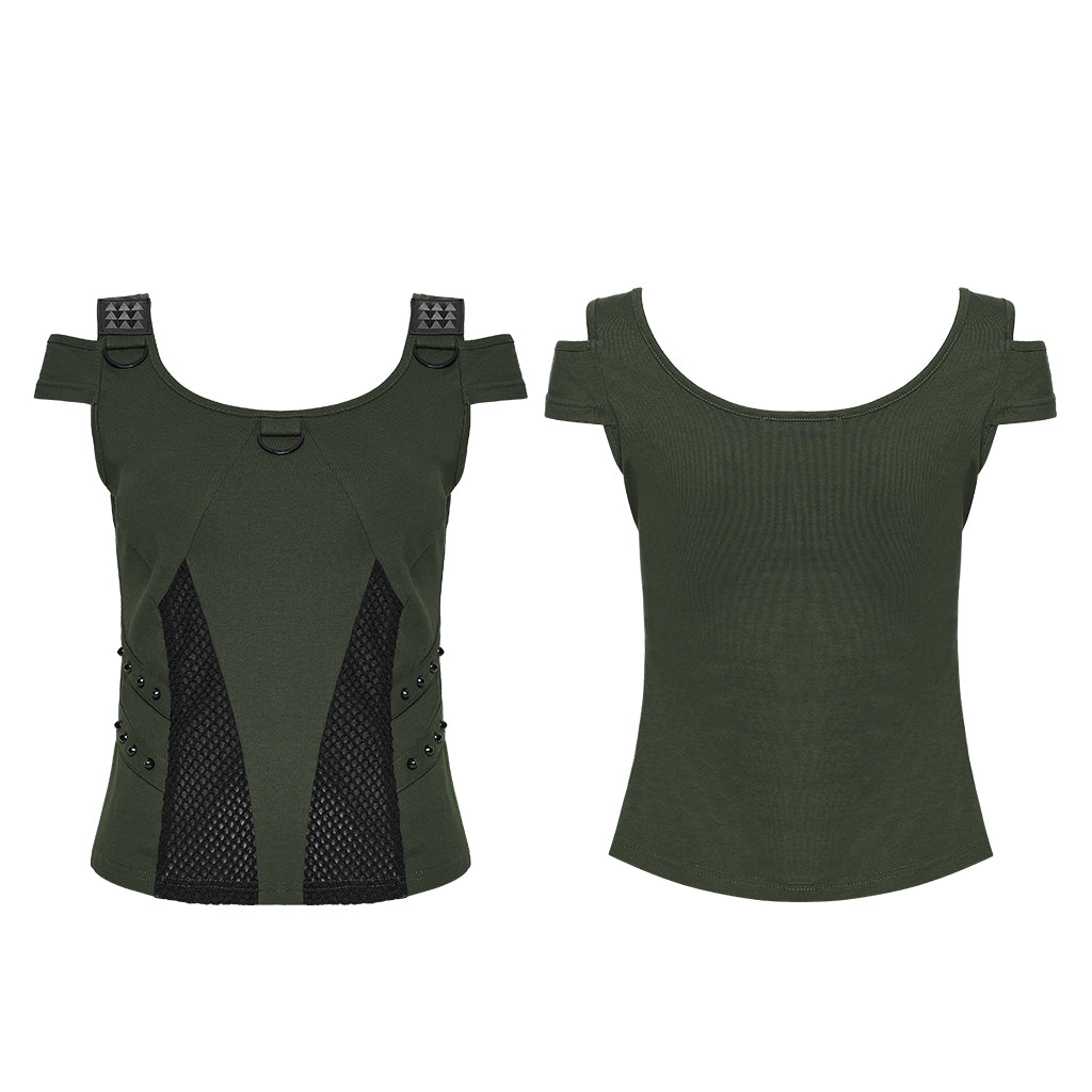 Heartaches Top Groen - Zwart