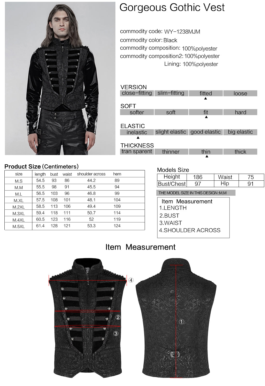 Constant Waistcoat Zwart