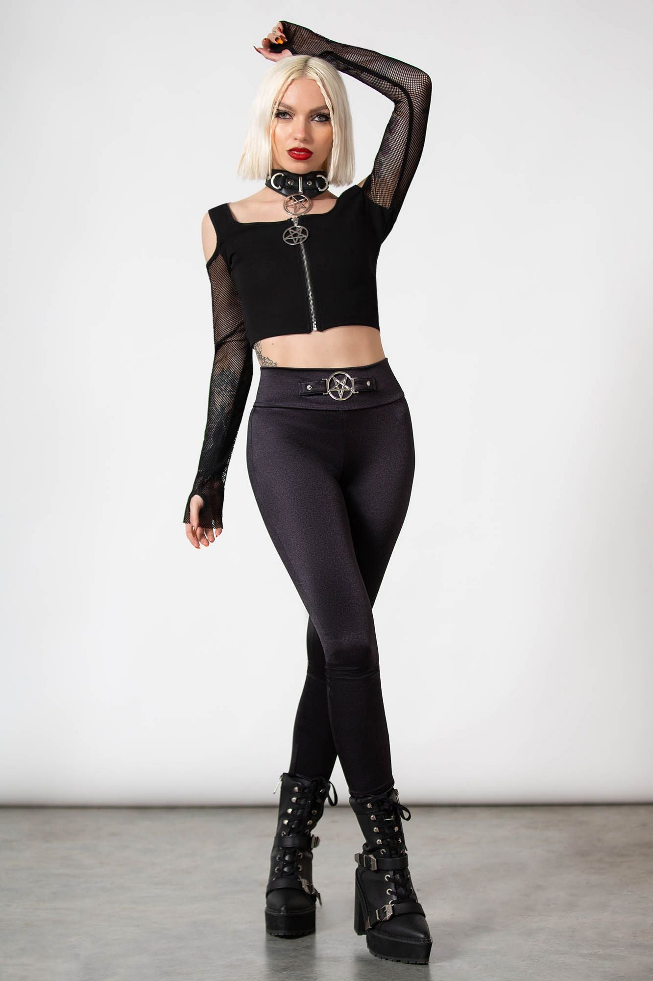 Killstar Skeptica Cold Shoulder Top