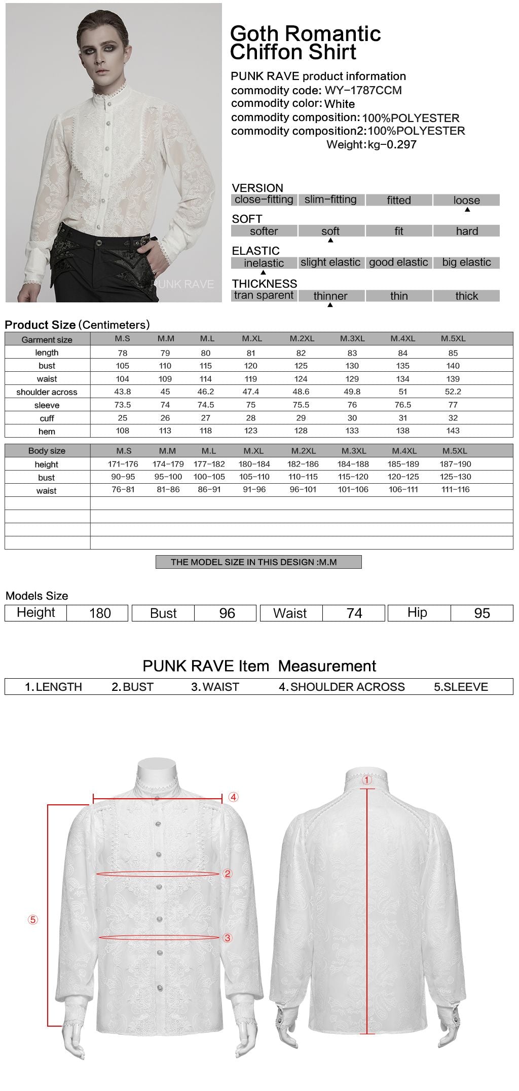 Punk Rave Mandate Shirt Wit