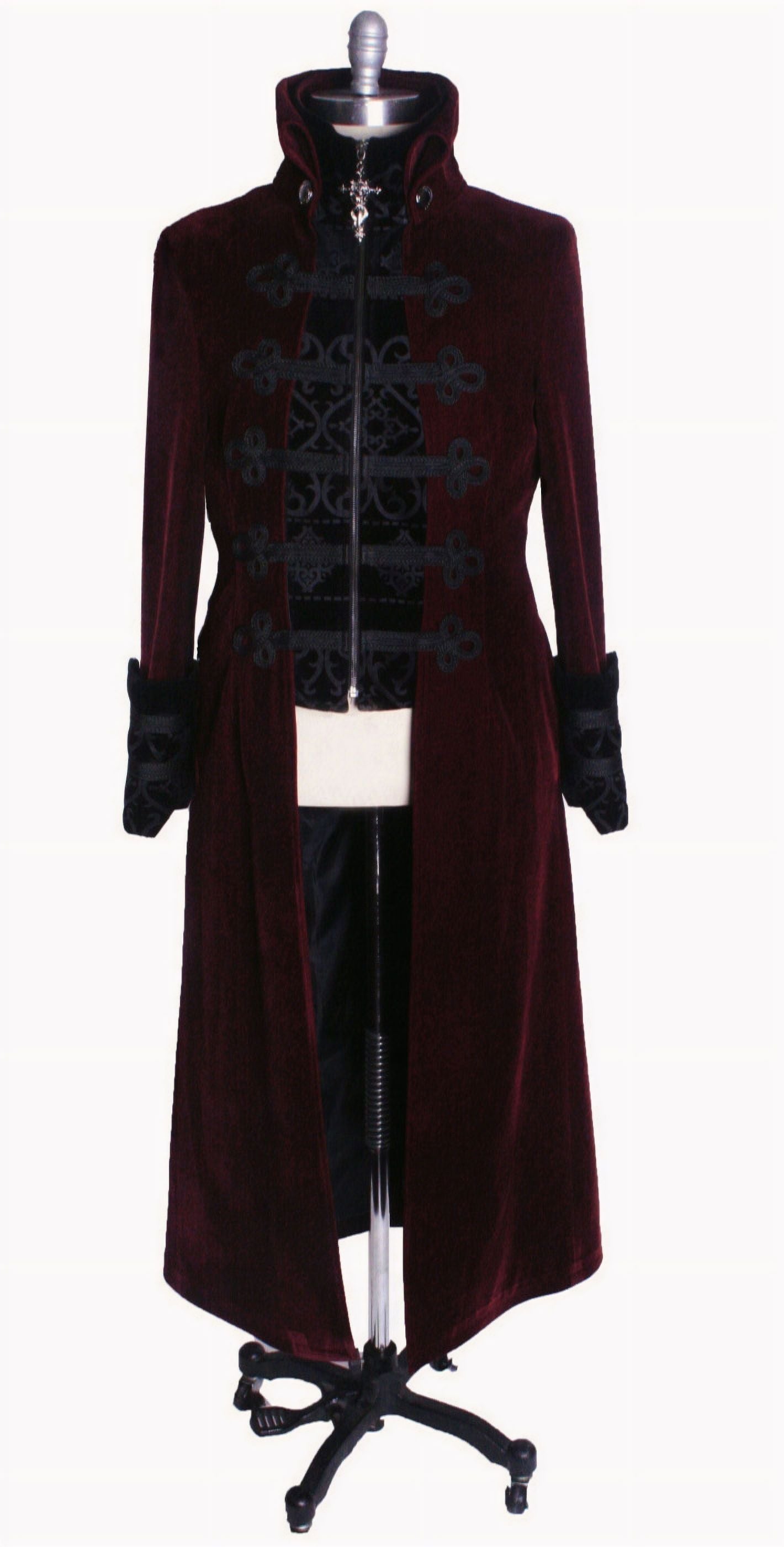 Ladies Court Coat Burgundy Wine Red