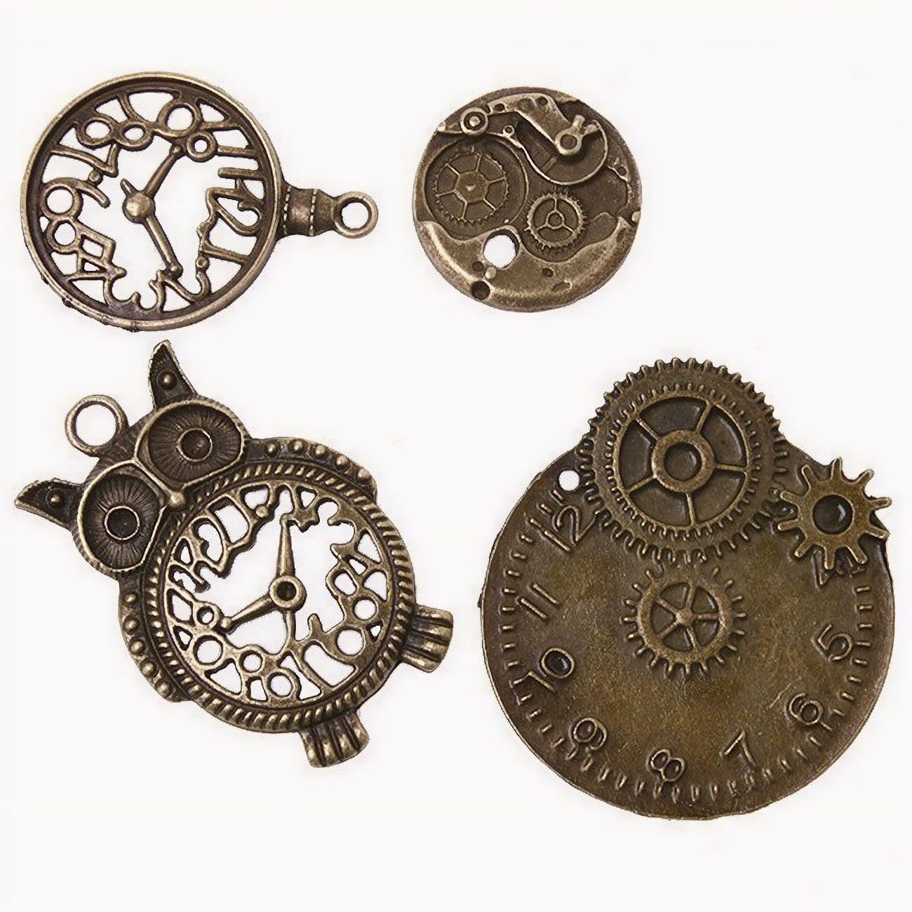 Assorted Steampunk Charms Clock Faces
