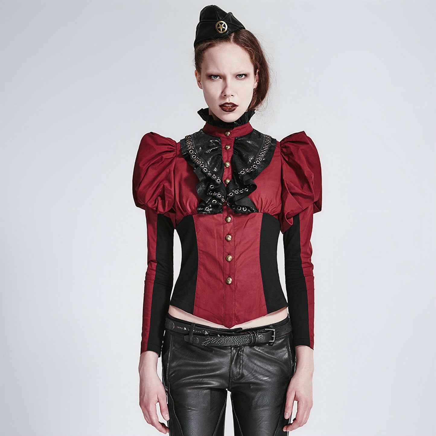 Punk Rave Celestial Shirt Donkerrood
