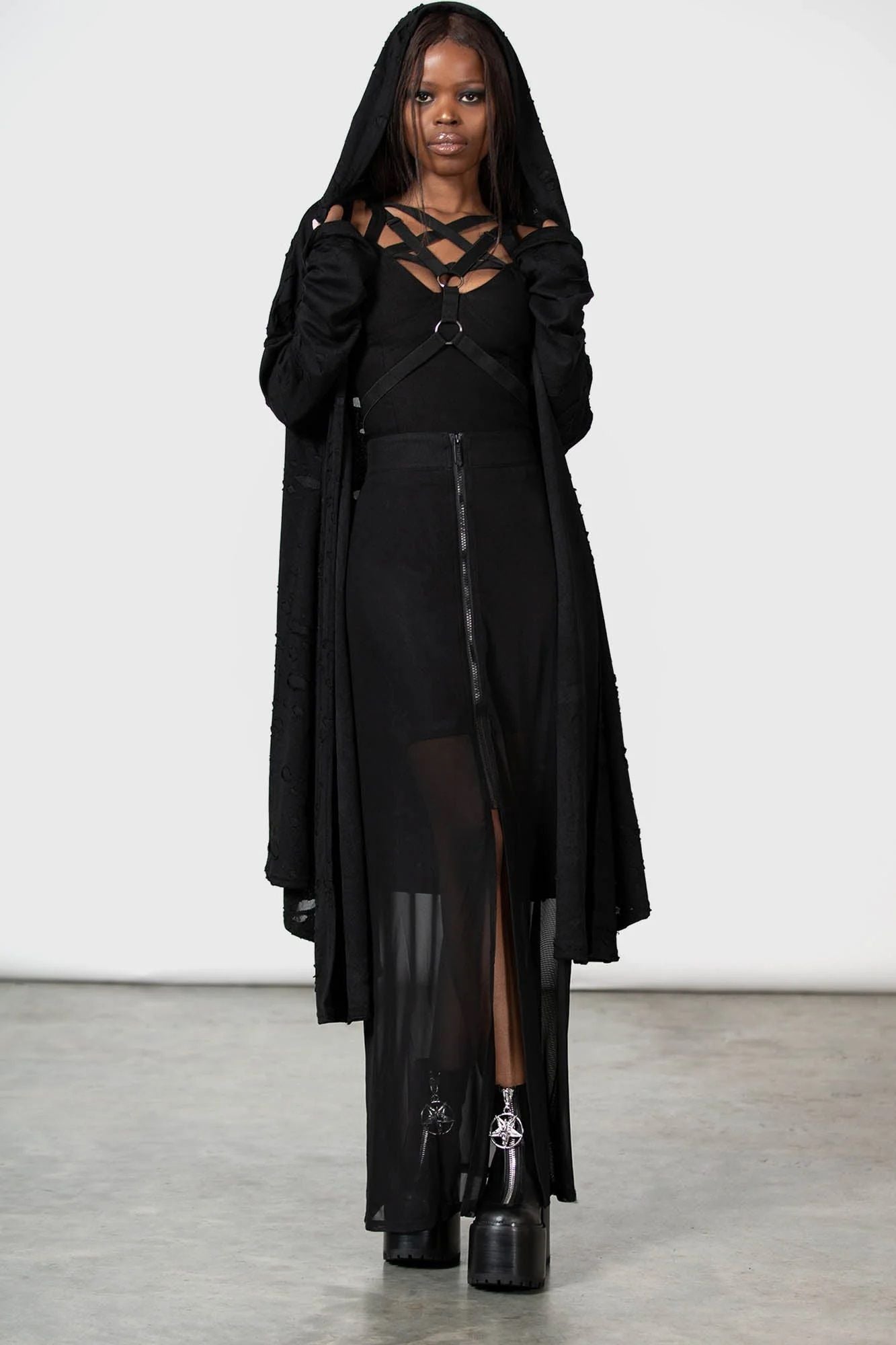 Killstar Gibbous Moon Maxi Rok