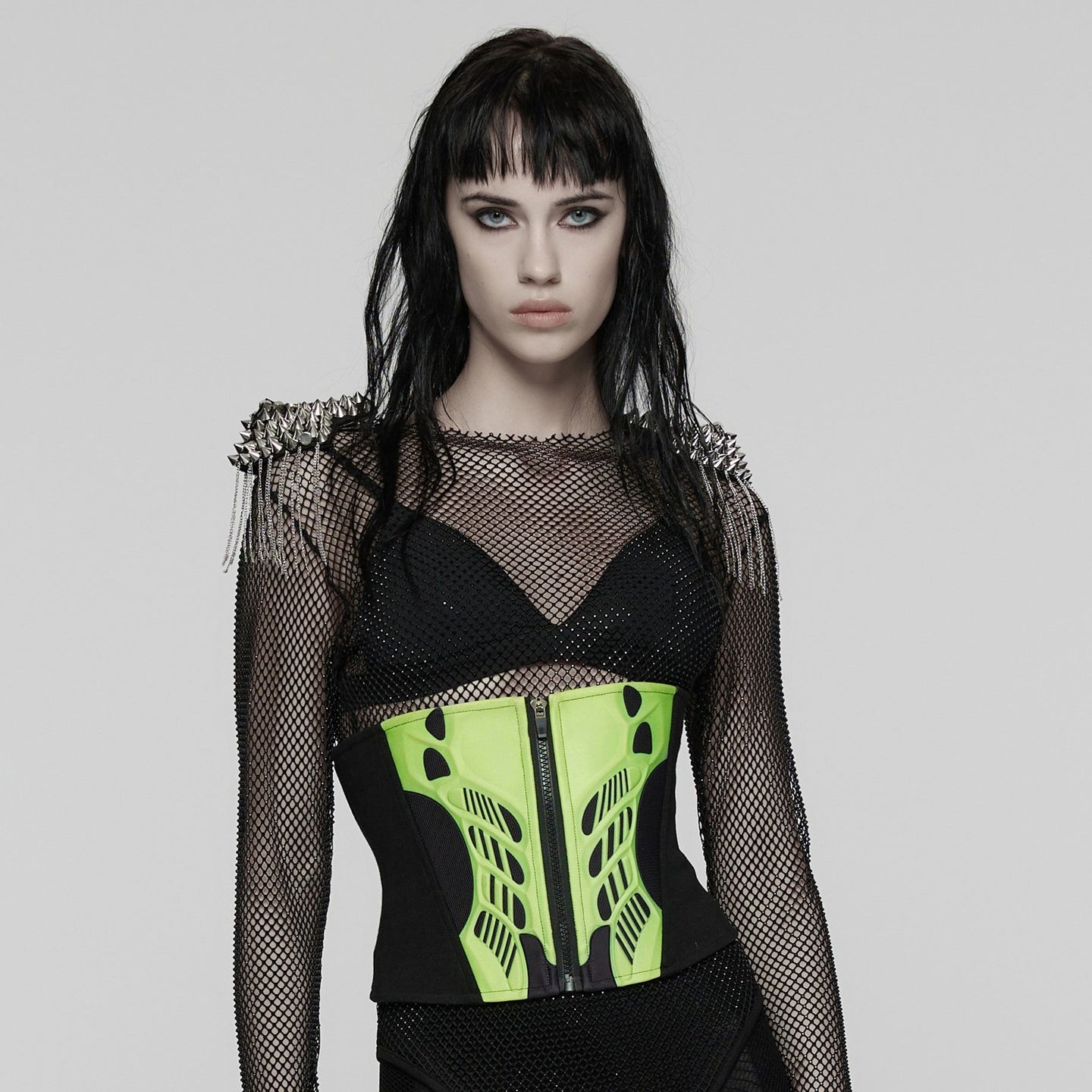 Punk Rave Zephyr Korset Zwart - Groen
