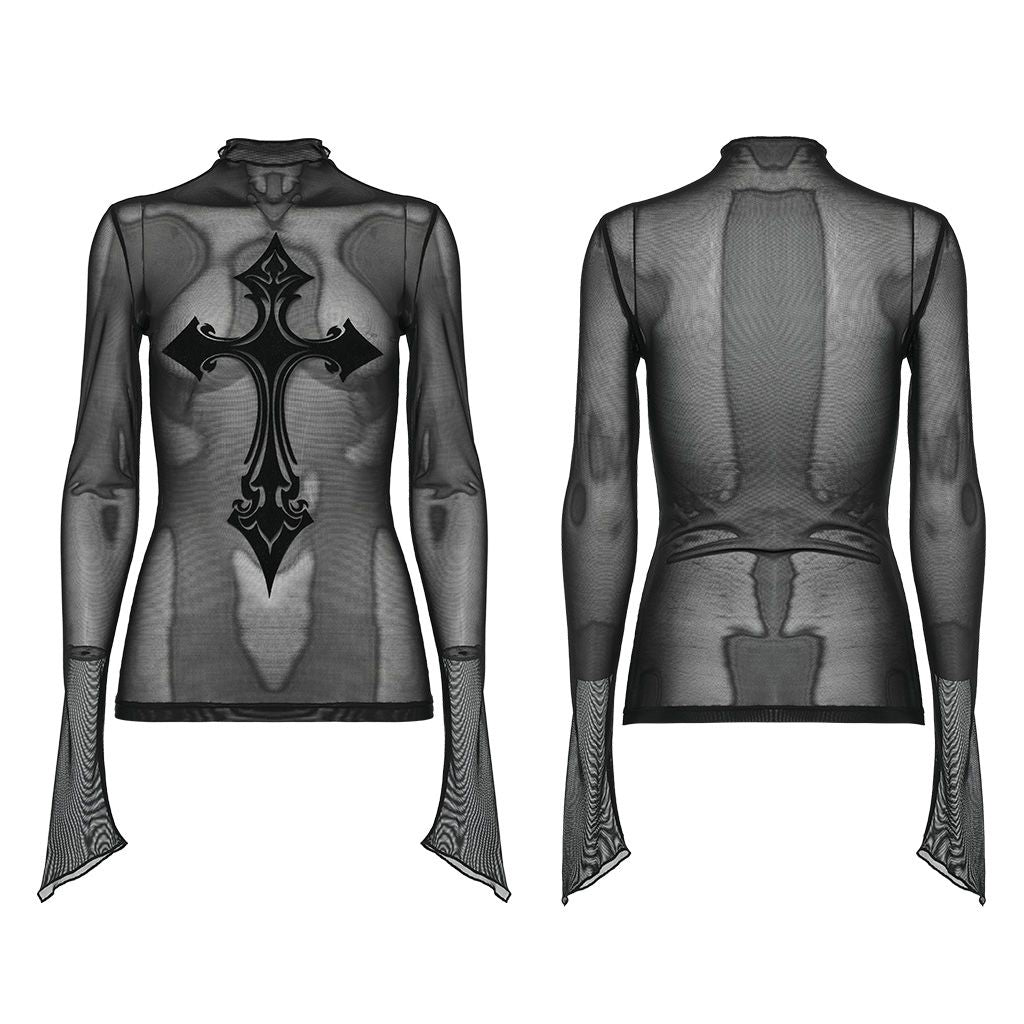 Black Cross Mesh Top II