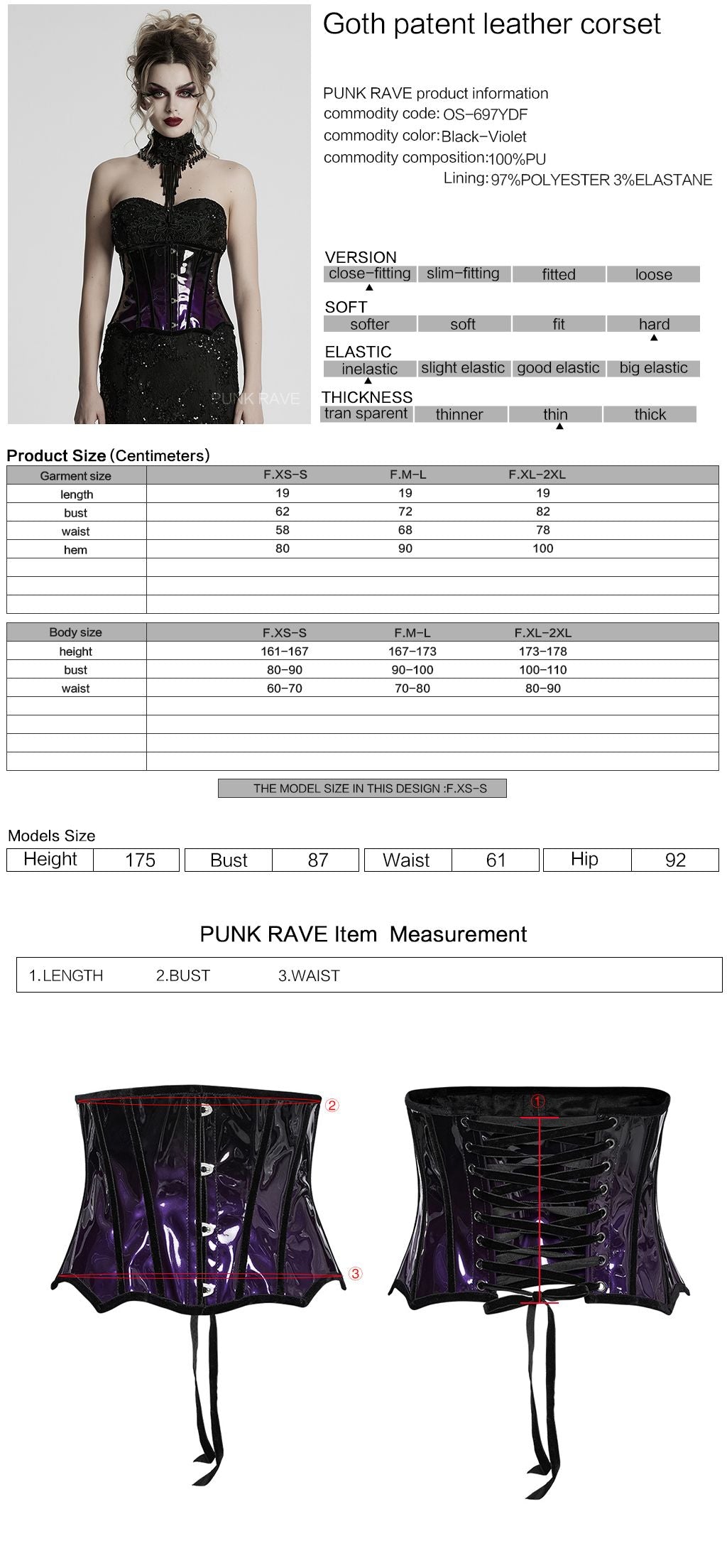 Deal Korset Zwart - Paars Gradient