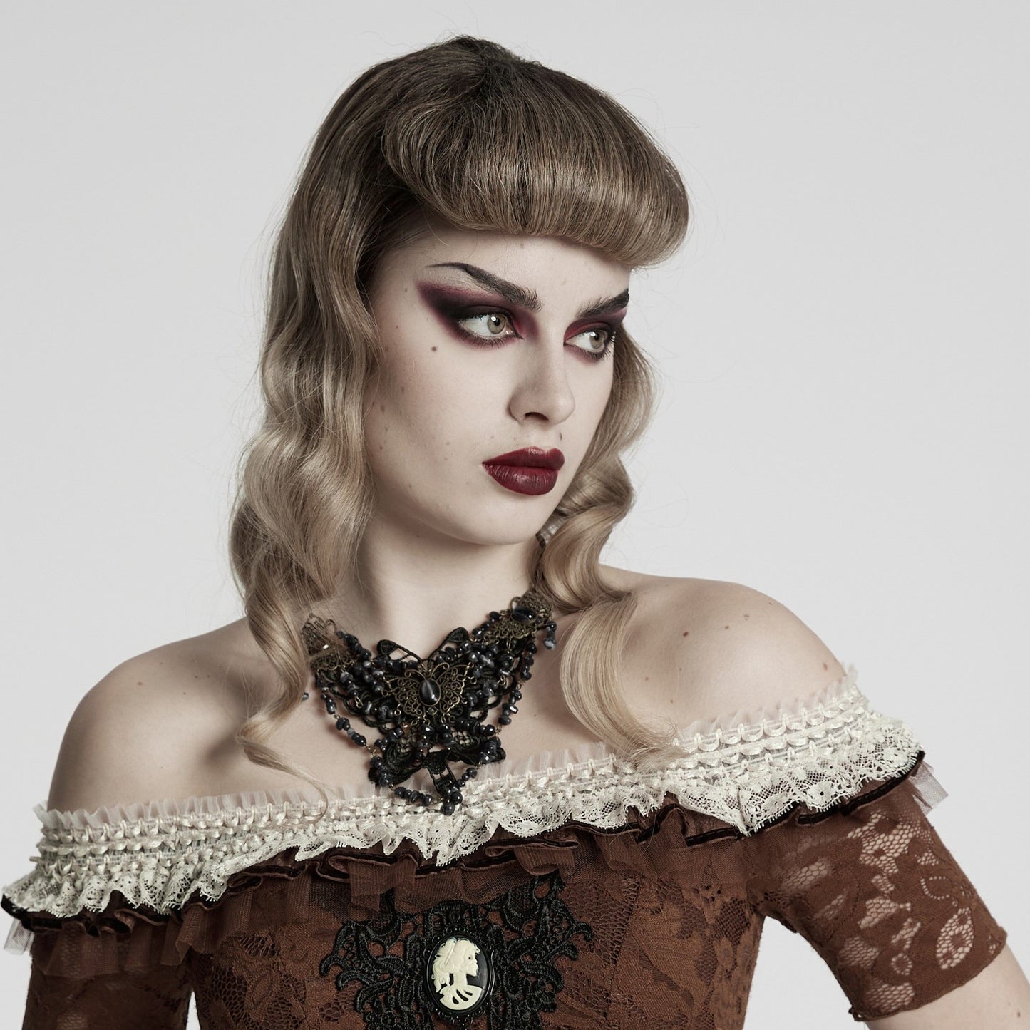 Steampunk Butterfly Halsketting Zwart