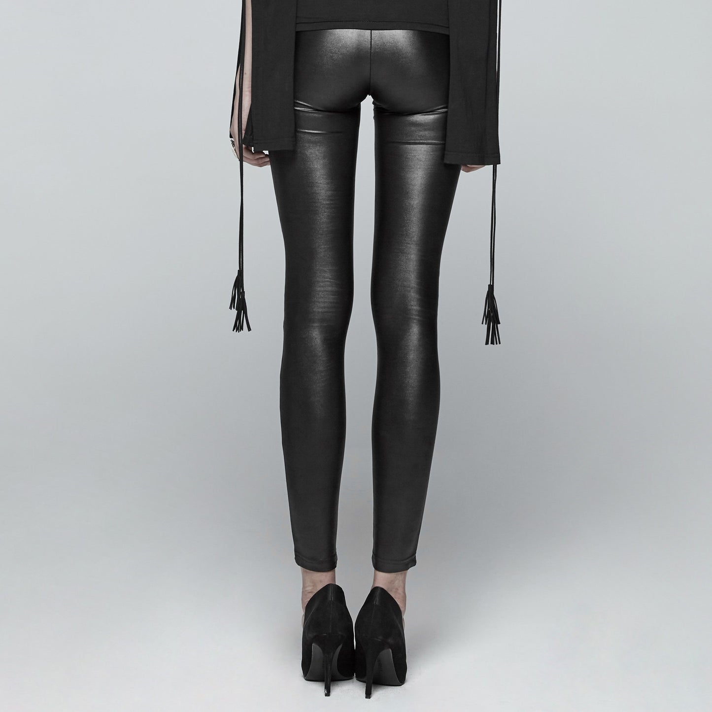 Slashed Leggings Zwart