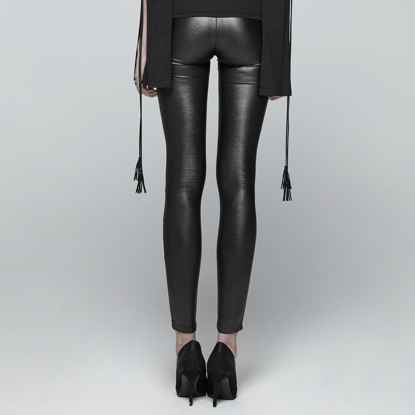 Slashed Leggings Zwart