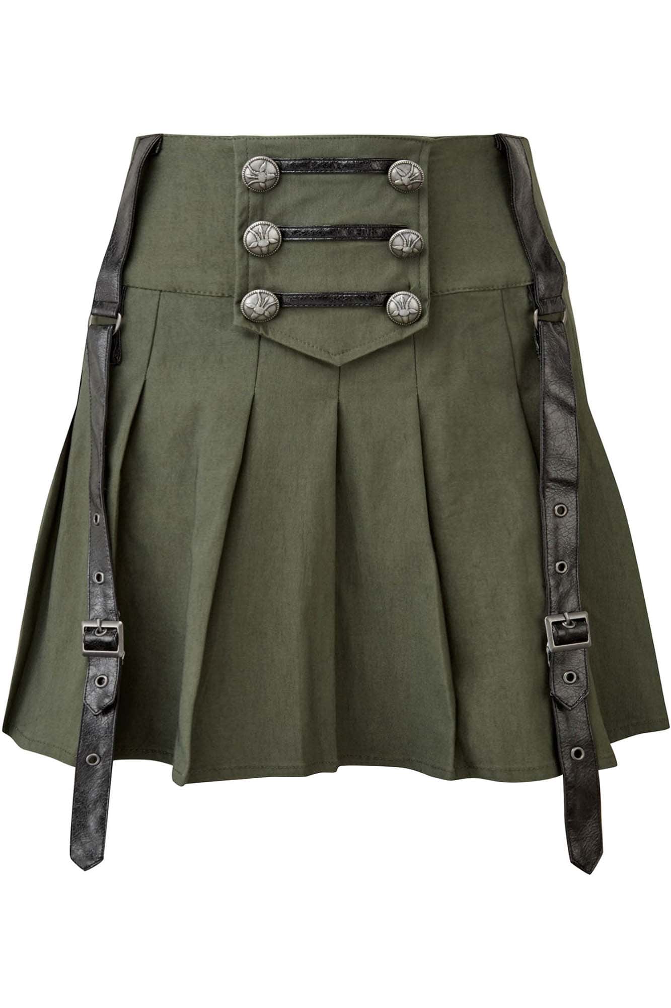 Killstar Dark Academy Minirok Khaki