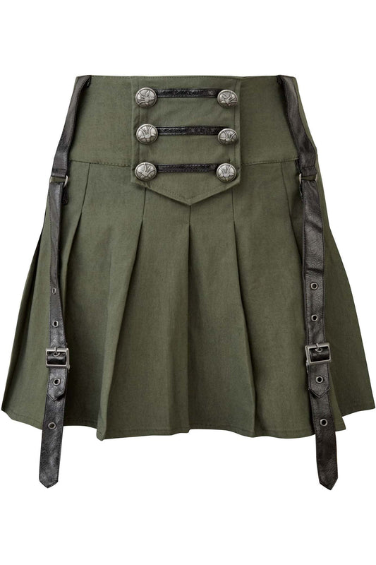 Killstar Dark Academy Minirok Khaki