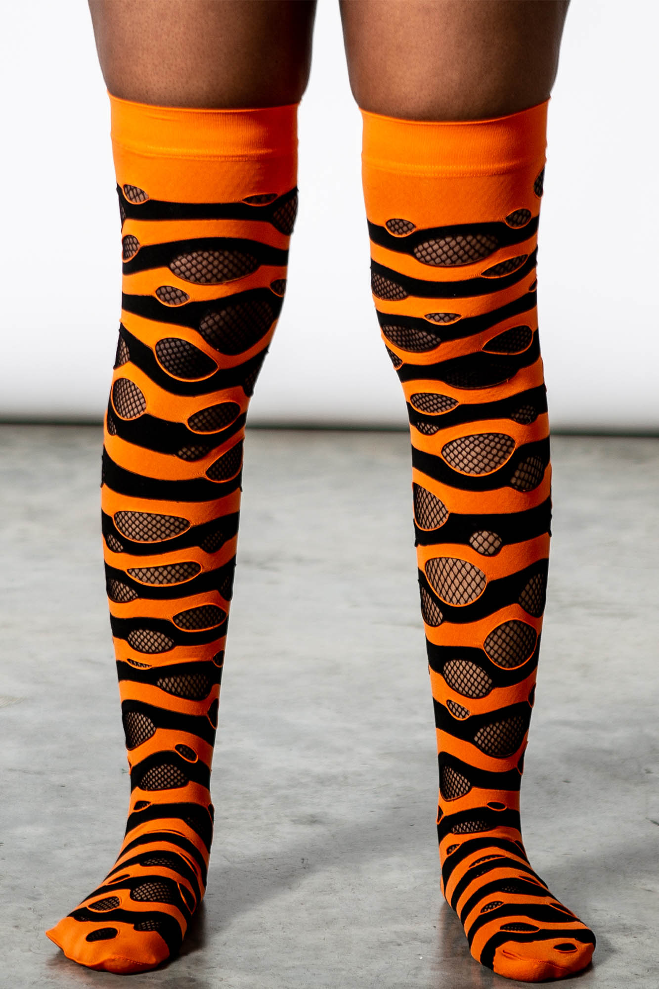Wretched Soul Distress Socks Black/Orange