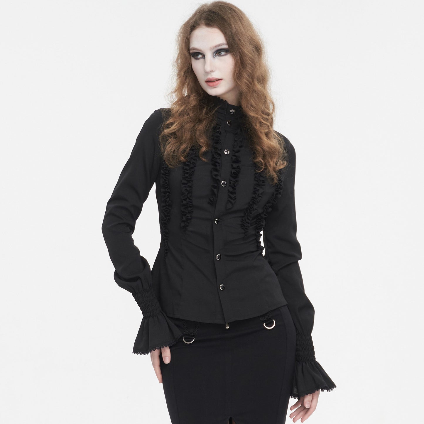 Devil Fashion Bluff Blouse Zwart