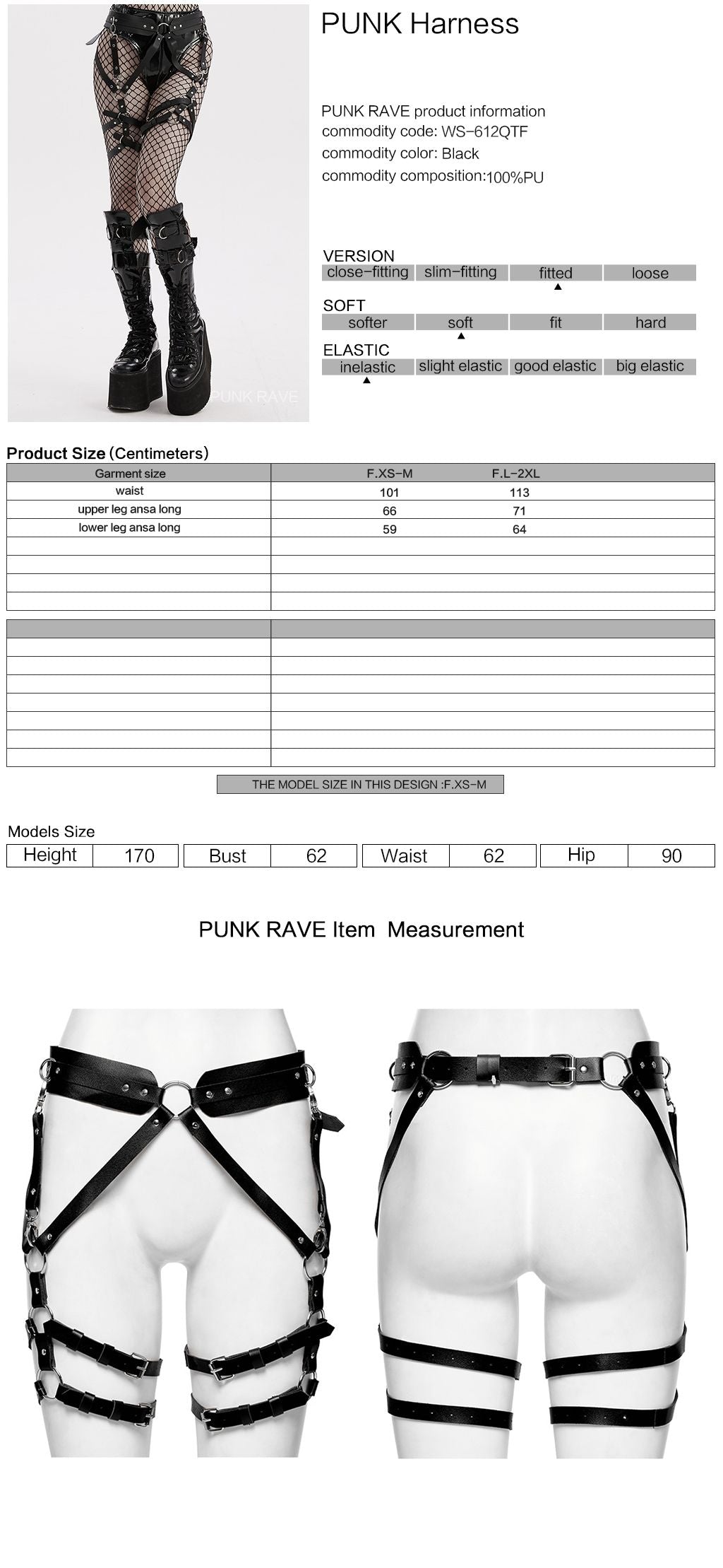 Haunt Me Waist Harness Zwart