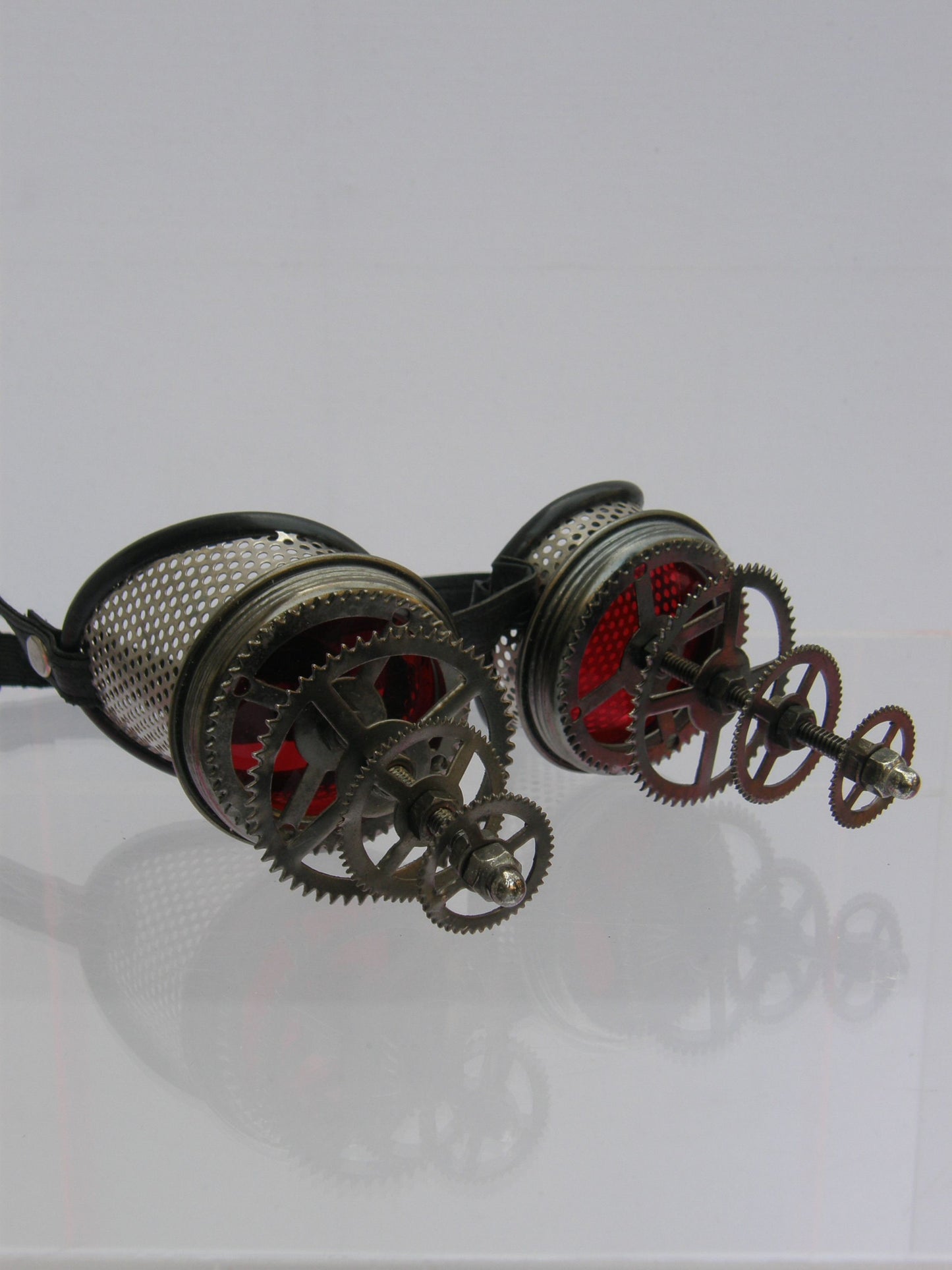 Mesh Goggles Silver Colored Telescopic Cogs