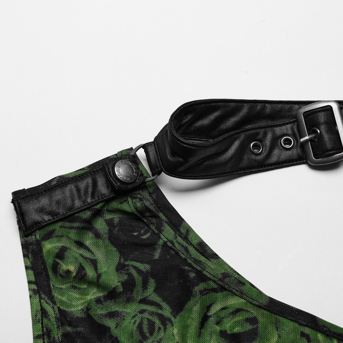 Punk Rave Action Top Green Roses