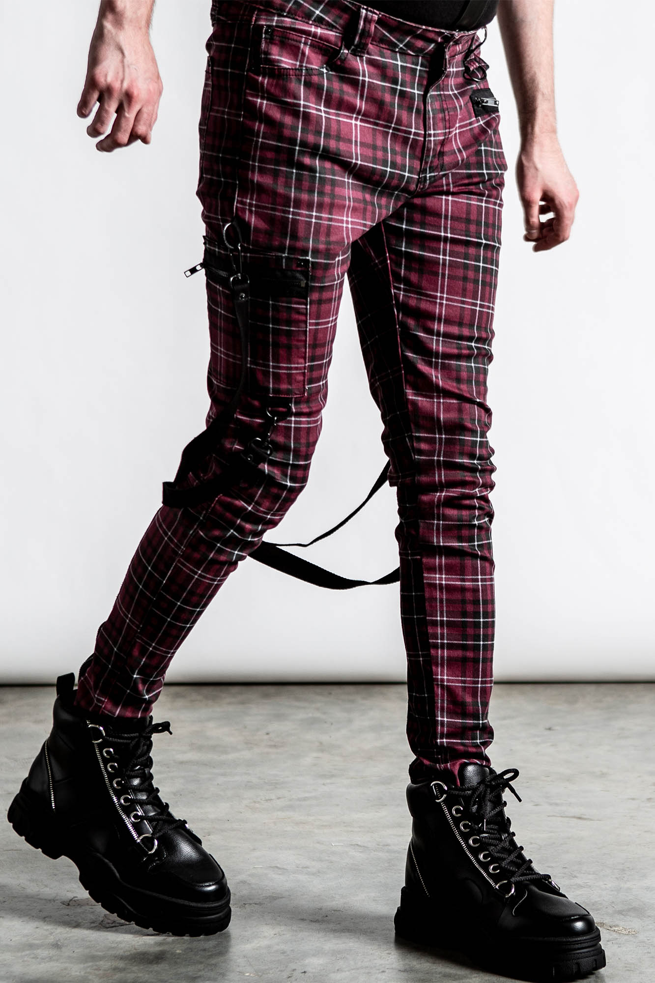 Killstar Sonic Doom Jeans Blood Tartan