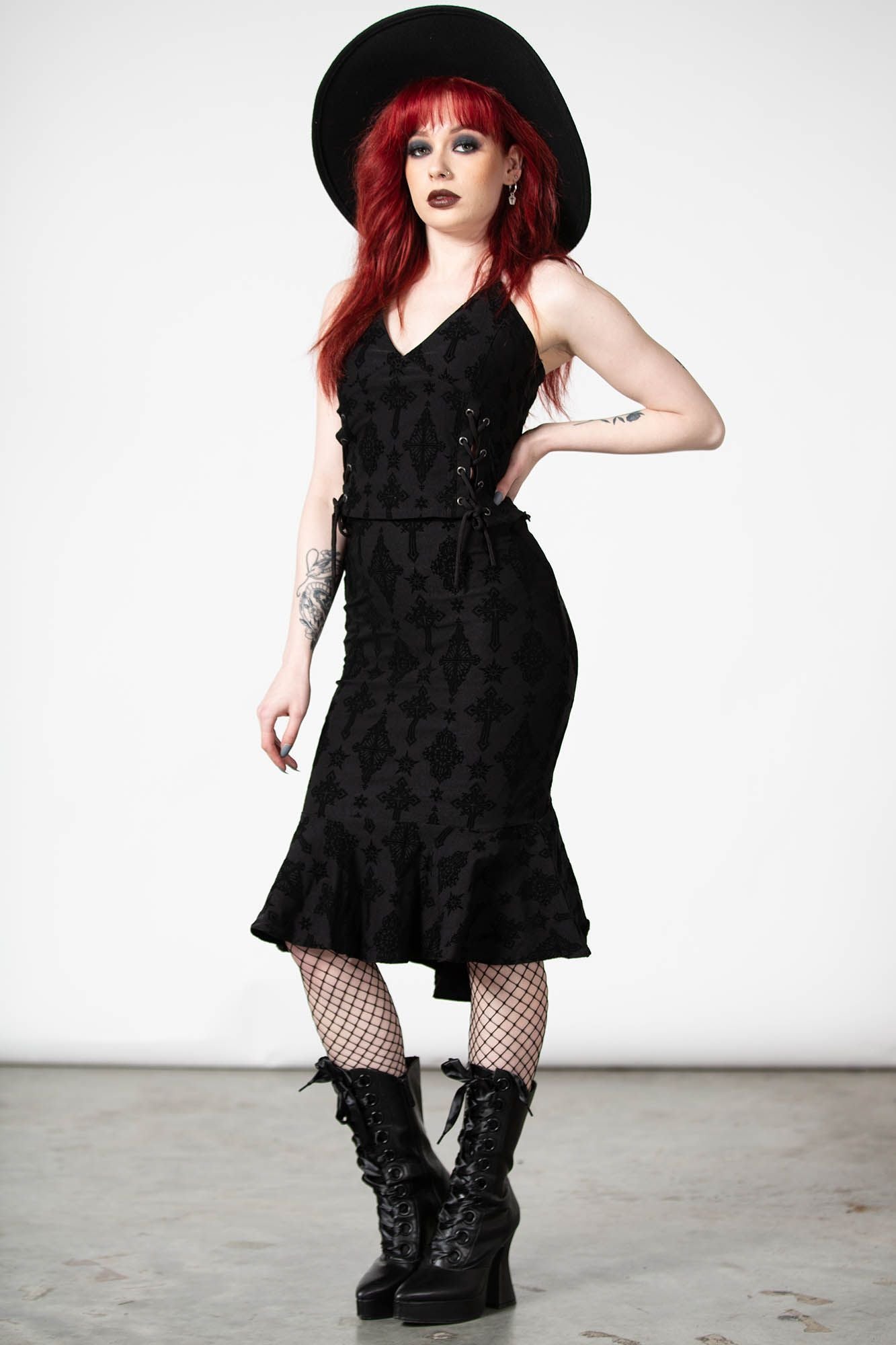 Killstar Aria Flocked Halter Top