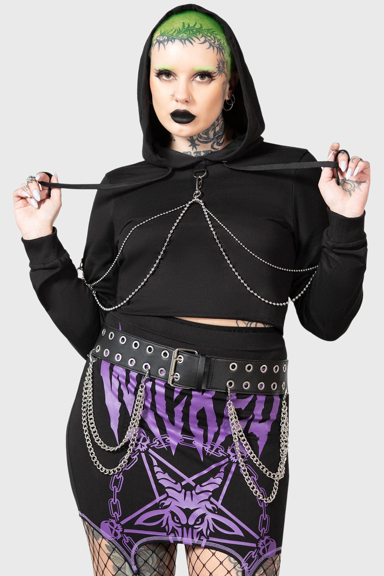 Killstar Wicked Crew Crop Hoodie