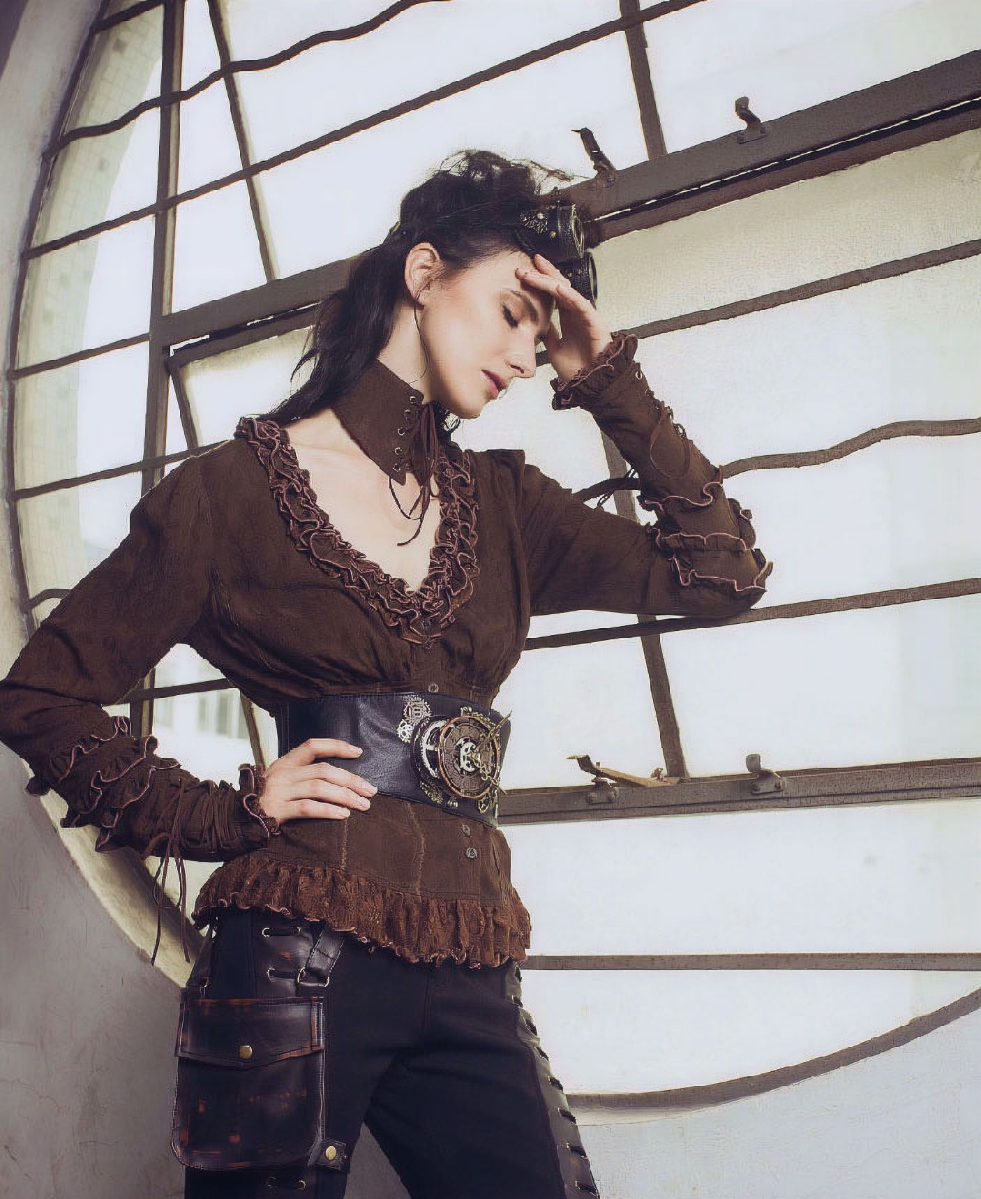 Gattering Blouse Bruin