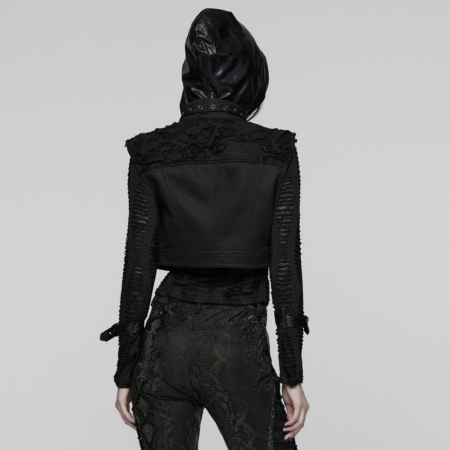 Punk Rave Electric Noir Crop Vest