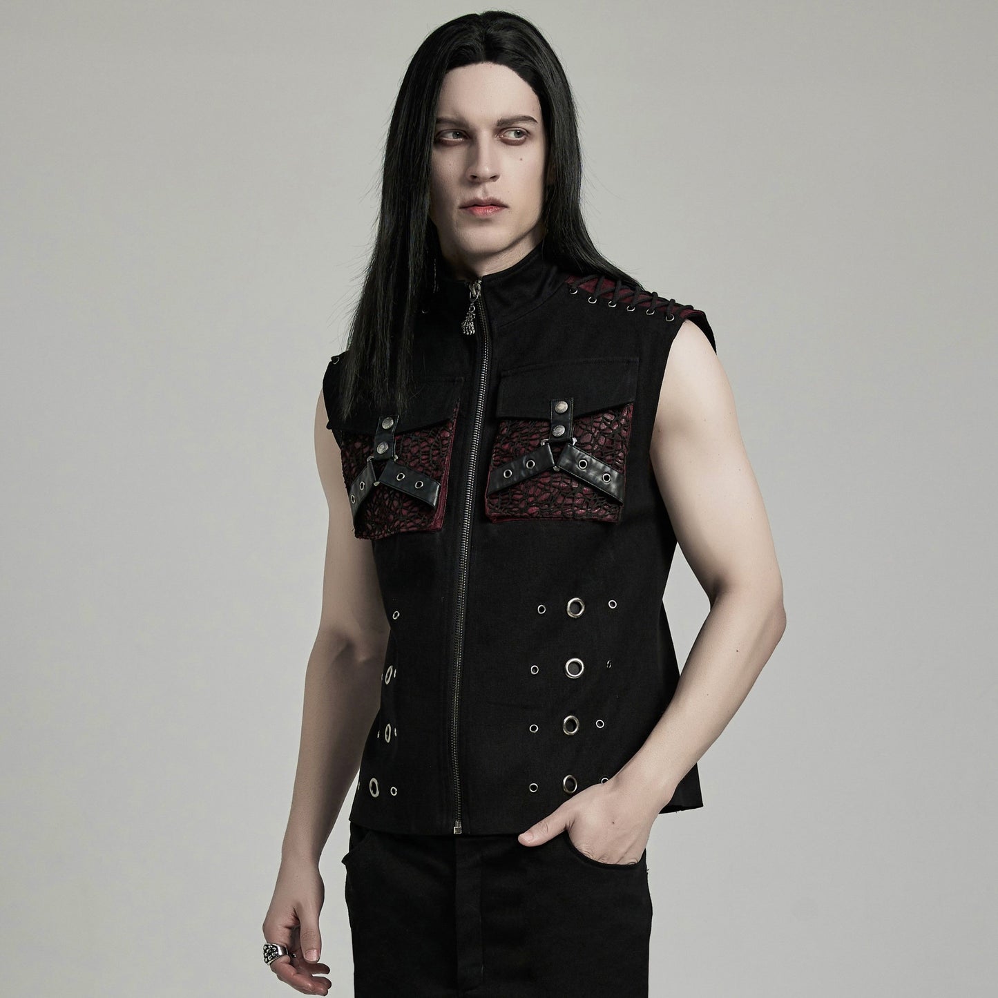 Pursuasive Waistcoat Zwart - Rood