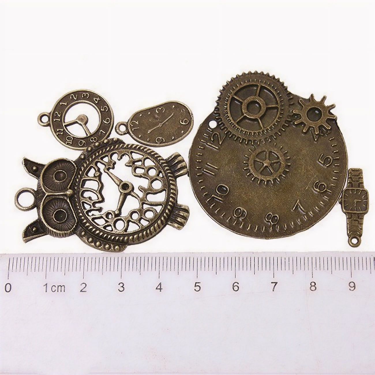 Assorted Steampunk Charms Clock Faces