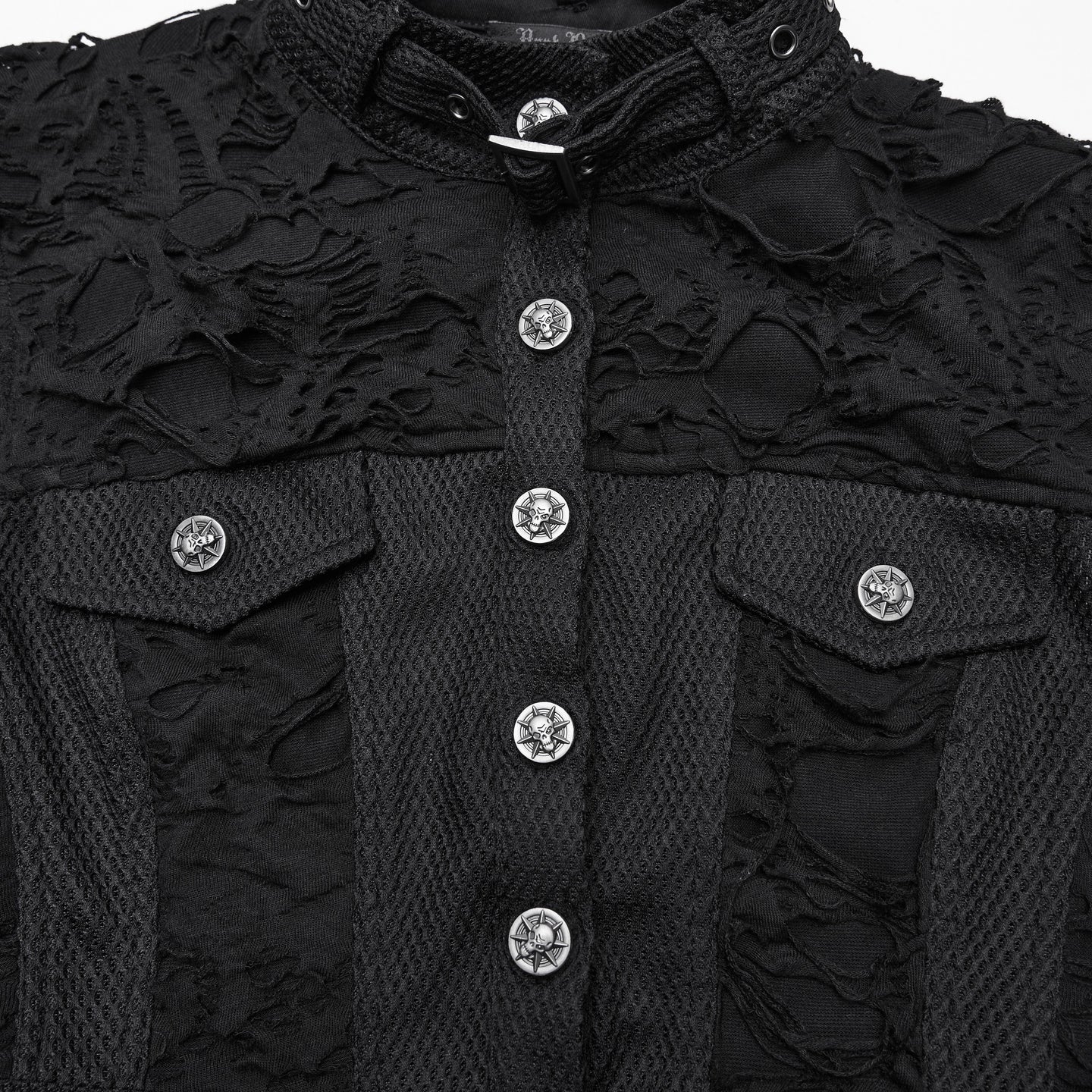 Punk Rave Electric Noir Crop Vest